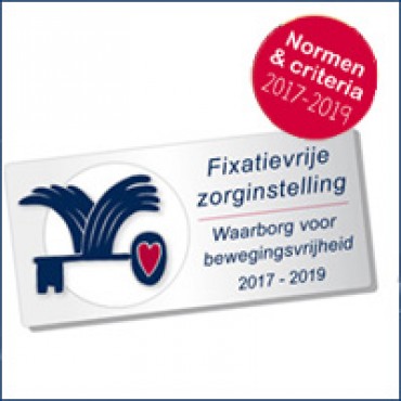 Waarborgzegel Fixatievrije Zorginstelling 2017-2019 gepubliceerd